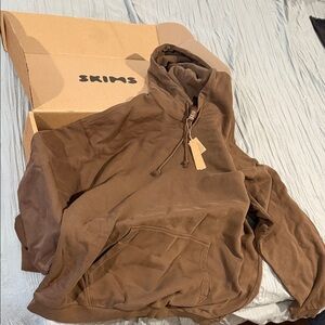 SKIMS Men's Chocolate Brown Hoodie